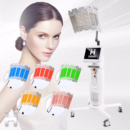 Machine PDT de soins de la peau de thérapie photonique de lumière LED de lumière LED de 7 couleurs pour le visage